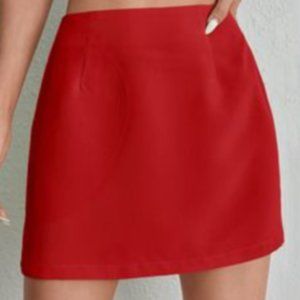 Velucci Red , stretchable pencil cut skirt